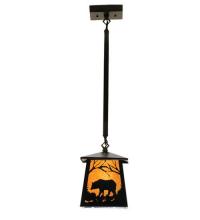 Meyda Green 15742 - 7"Sq Bear at Dawn Mini Pendant