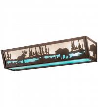 Meyda Green 188351 - 24"W Moose & Black Bear Vanity Light