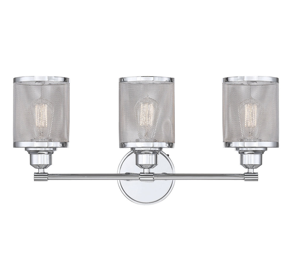 Salvador 3-Light Bathroom Vanity Light in Polished Chrome