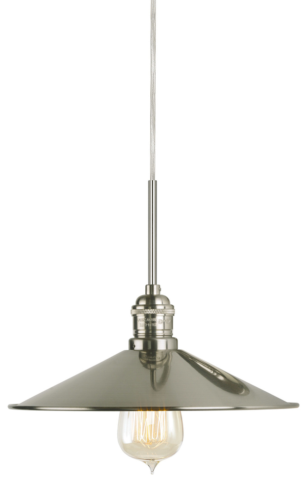 Pendant Dim Sum II Satin Nickel  Brown Cord