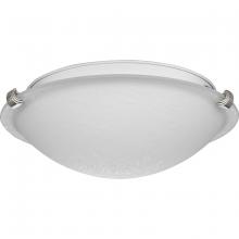 Progress P350170-009 - Linen Dome 12-1/4" Two-Light Transitional Brushed Nickel Etched Linen Glass Flush-Mount Light