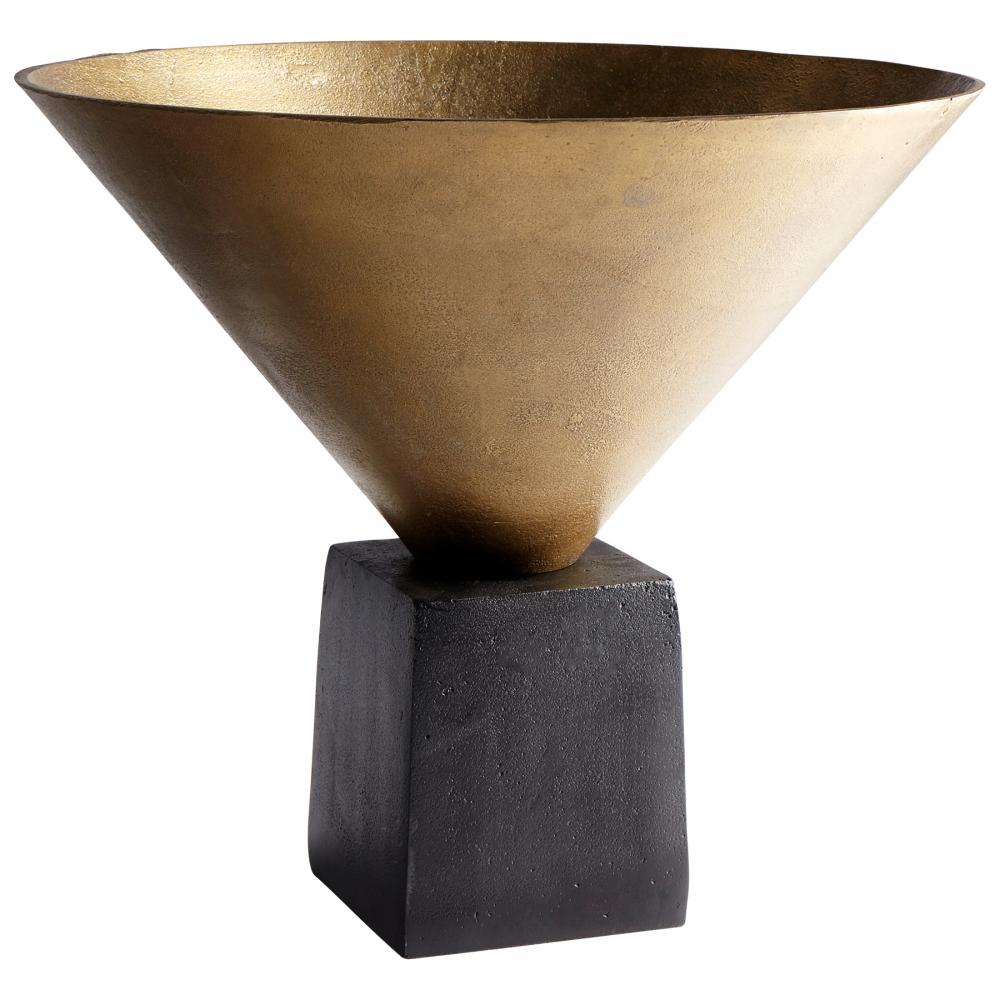 Mega Vase Black Bronze And Antique Brass - Medium