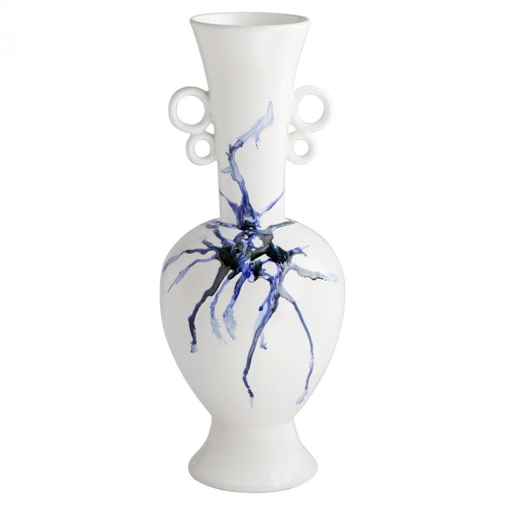 Nola Vase Designed by Seth Vaughn White Blue Black - Medium