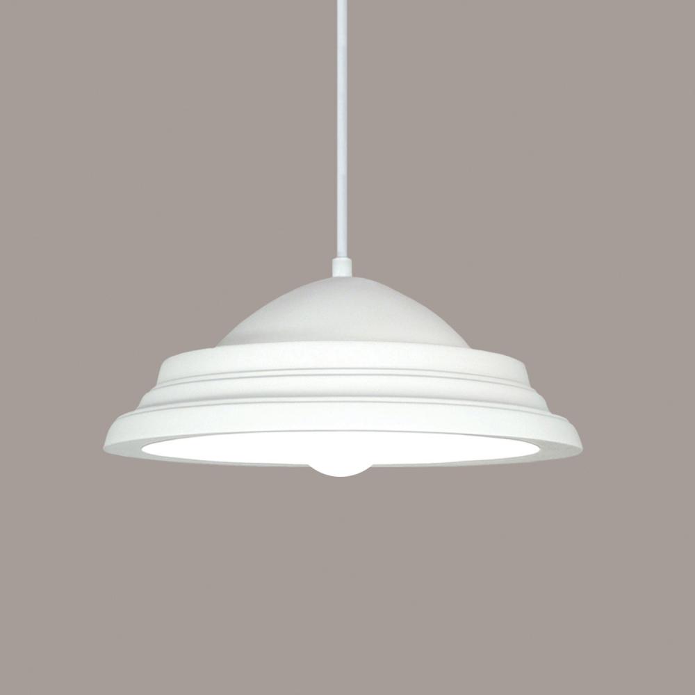 Minorca Pendant: Southern Hickory Burl (White Cord & Canopy)