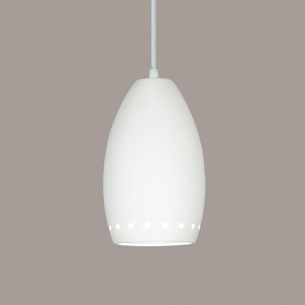 Grenada Pendant: Southern Hickory Burl (White Cord & Canopy)