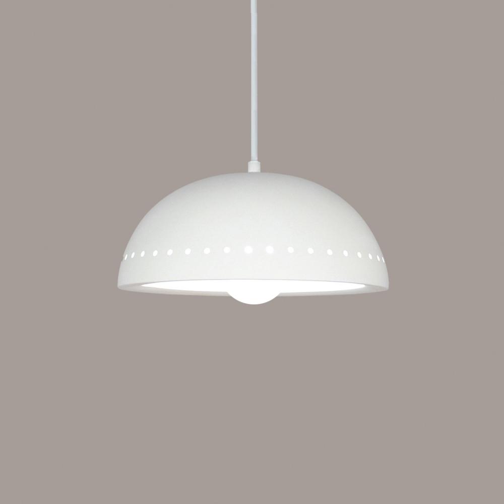 Cyprus Pendant: Graphite (White Cord & Canopy)