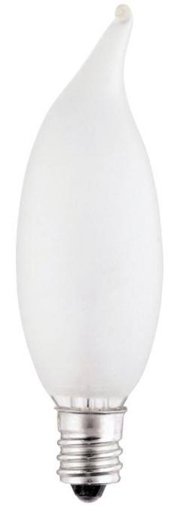 25W CA8 Flame Tip Incandescent Frost E12 (Candelabra) Base, 120 Volt, Card, 2-Pack (10 pack)