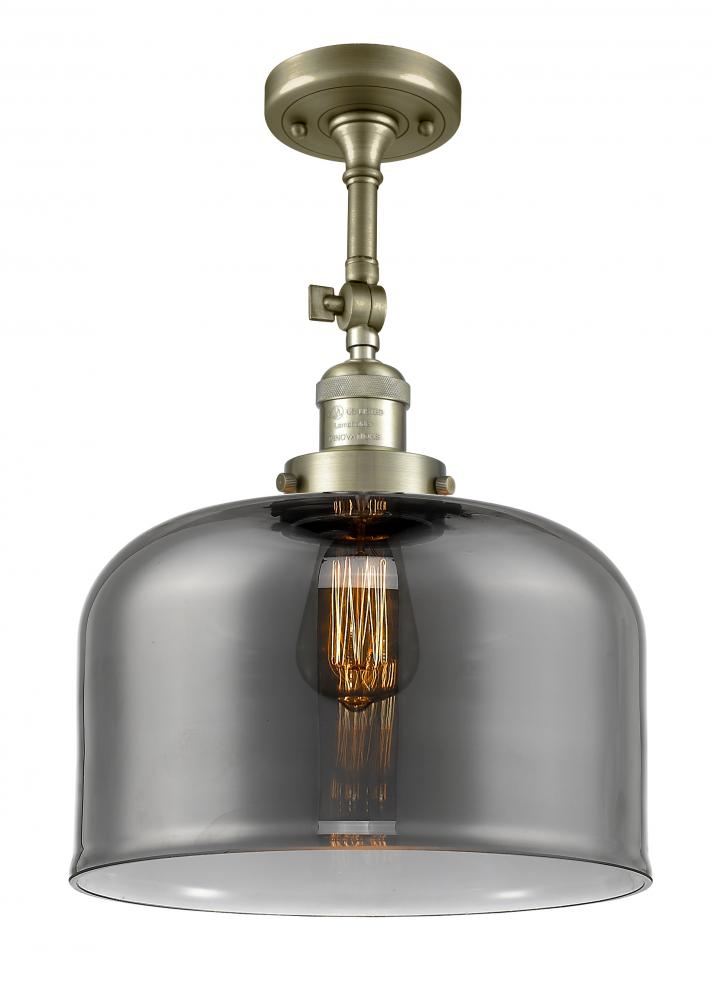 Bell - 1 Light - 12 inch - Antique Brass - Adjustable Semi-Flush Mount
