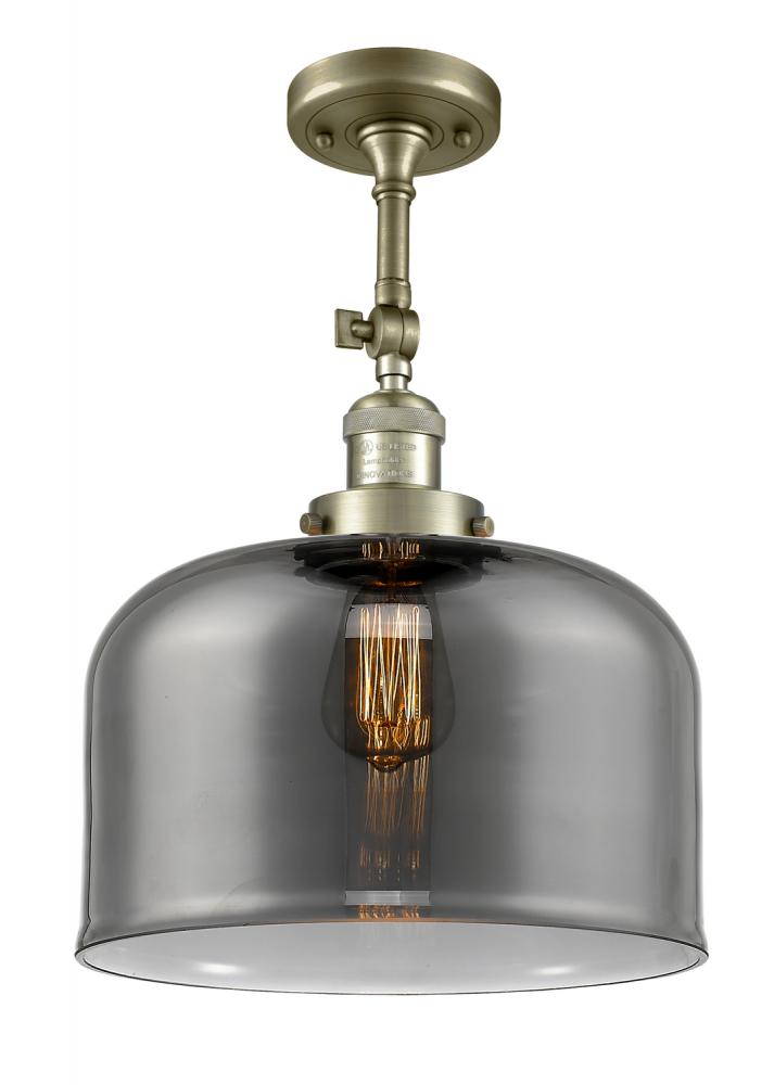Bell - 1 Light - 12 inch - Antique Brass - Adjustable Semi-Flush Mount
