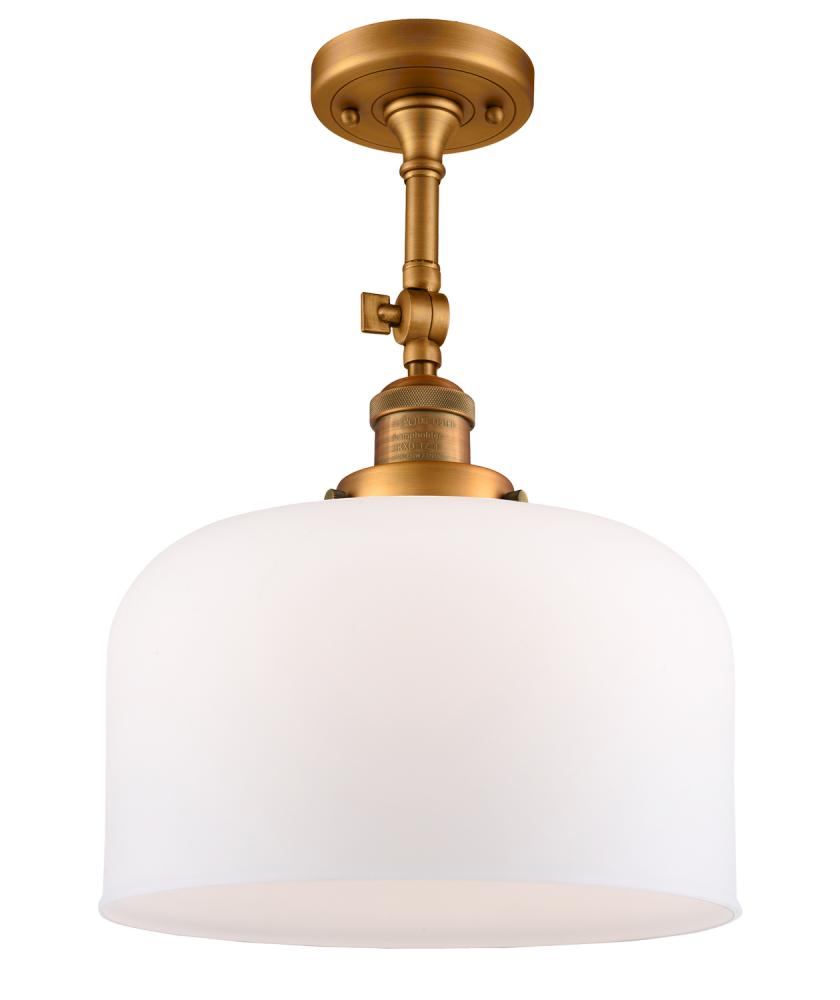 Bell - 1 Light - 12 inch - Brushed Brass - Adjustable Semi-Flush Mount