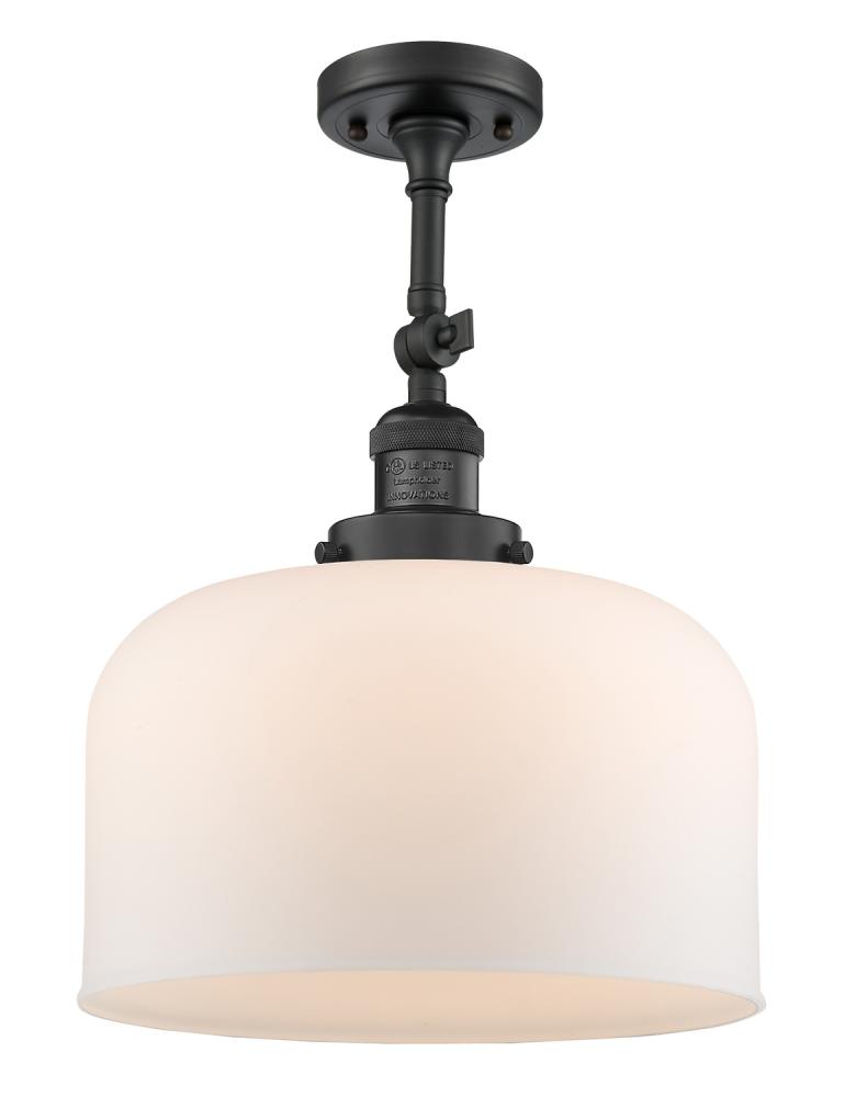 Bell - 1 Light - 12 inch - Matte Black - Adjustable Semi-Flush Mount