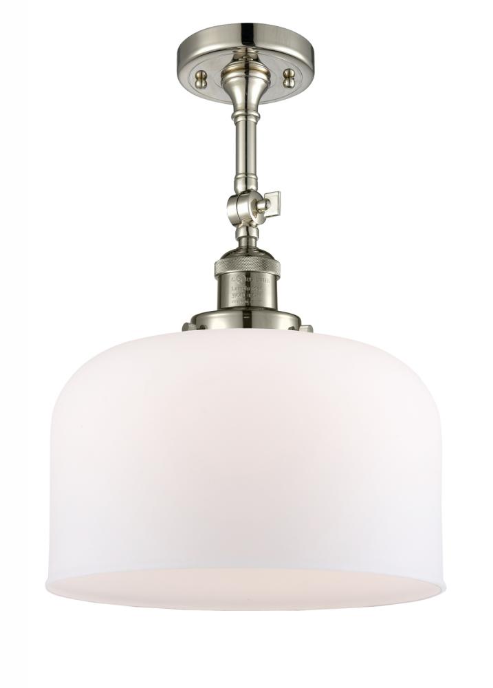 Bell - 1 Light - 12 inch - Polished Nickel - Adjustable Semi-Flush Mount