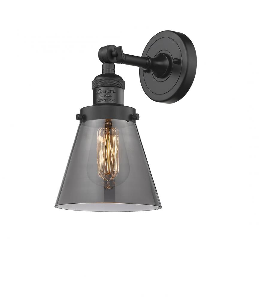 Cone - 1 Light - 6 inch - Matte Black - Adjustable Sconce