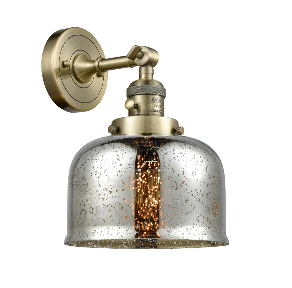 Bell - 1 Light - 8 inch - Antique Brass - Adjustable Sconce