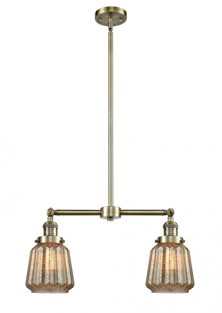 Chatham - 2 Light - 21 inch - Antique Brass - Stem Hung - Adjustable Island Light