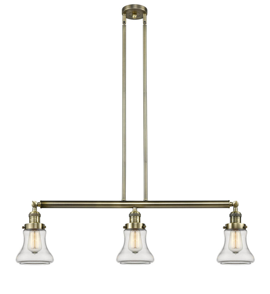 Bellmont - 3 Light - 39 inch - Antique Brass - Stem Hung - Adjustable Island Light