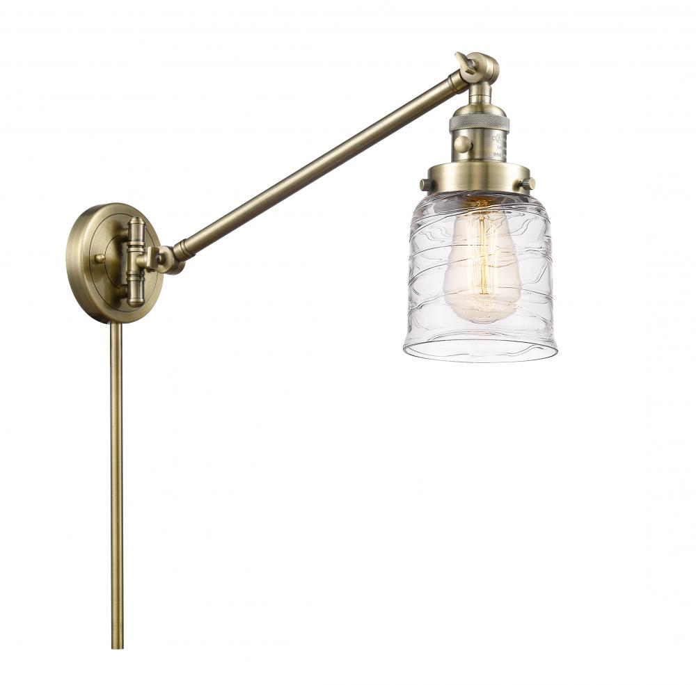 Bell - 1 Light - 8 inch - Antique Brass -Adjustable Swing Arm