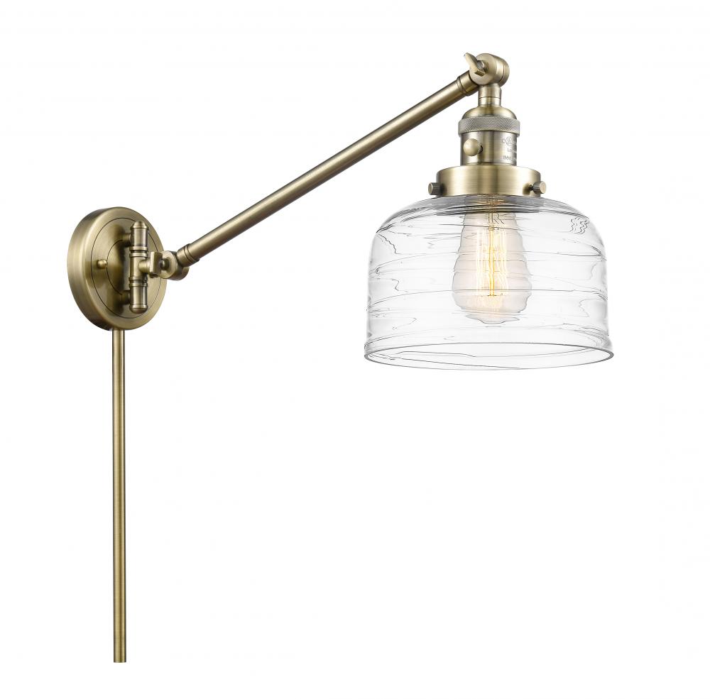 Bell - 1 Light - 8 inch - Antique Brass -Adjustable Swing Arm