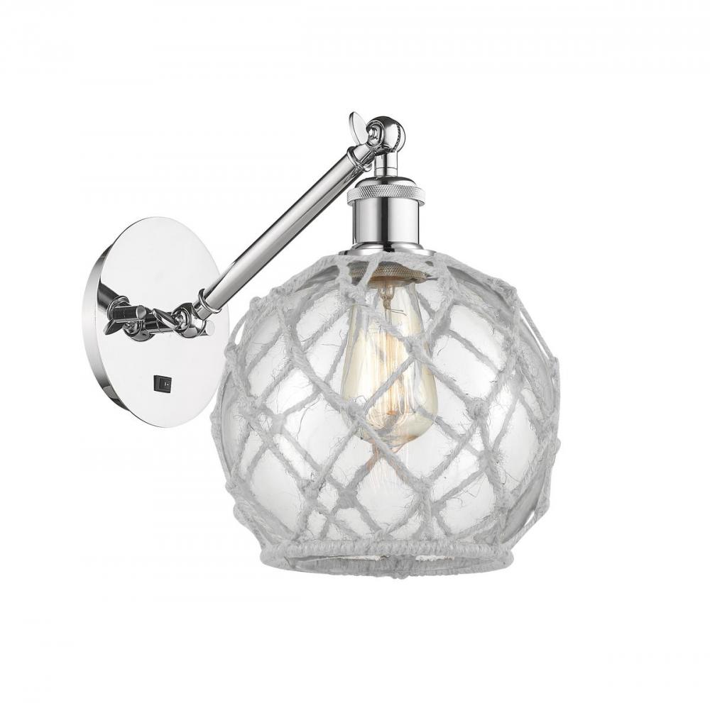 Farmhouse Rope - 1 Light - 8 inch - Polished Chrome - Adjustable Sconce
