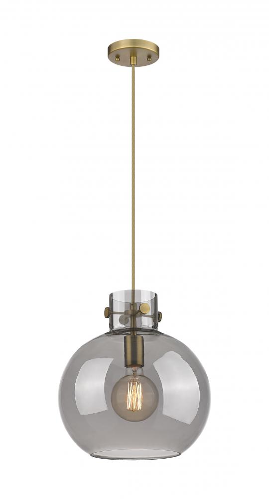 Newton Sphere - 1 Light - 12 inch - Brushed Brass - Cord hung - Mini Pendant