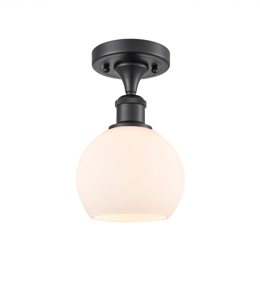 Athens - 1 Light - 6 inch - Matte Black - Semi-Flush Mount