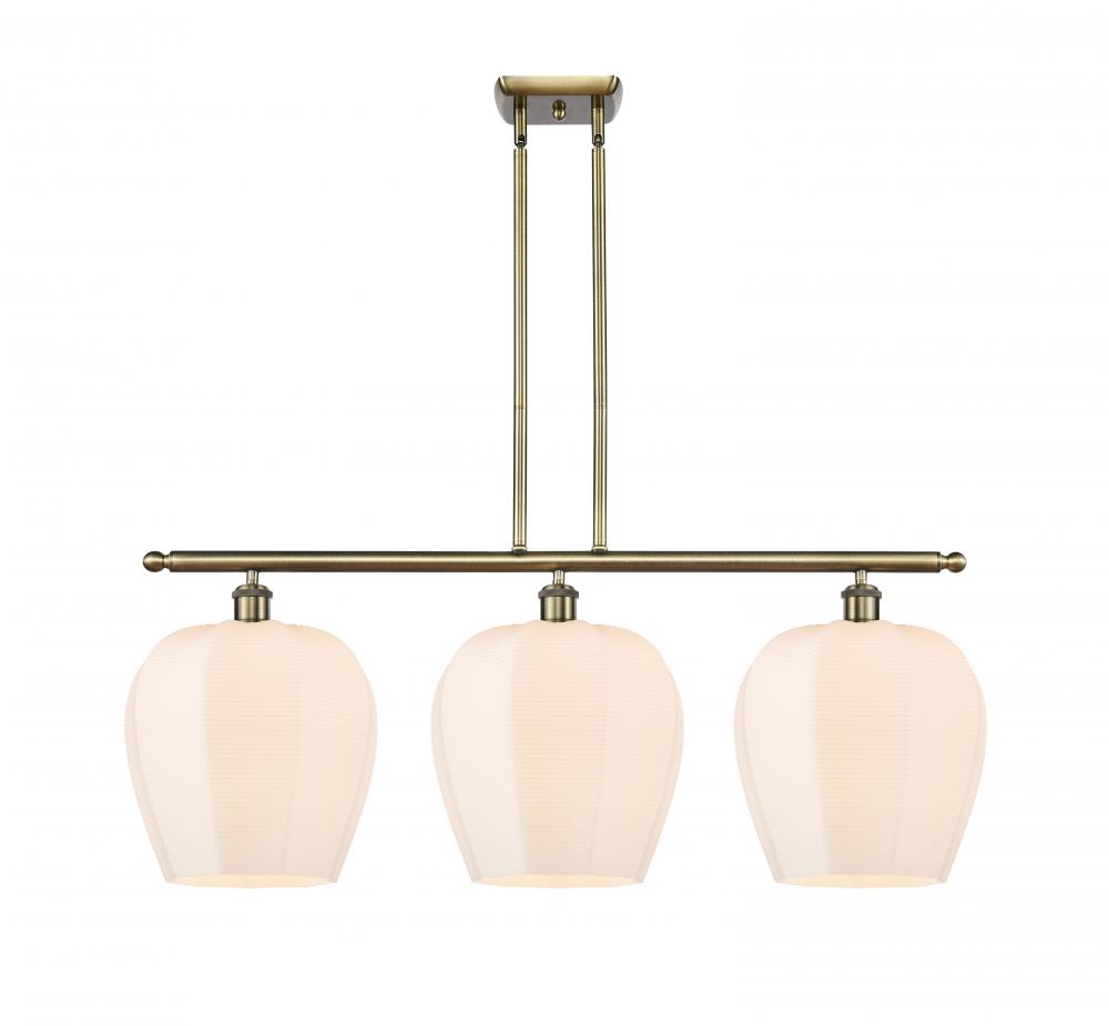 Norfolk - 3 Light - 38 inch - Antique Brass - Cord hung - Island Light