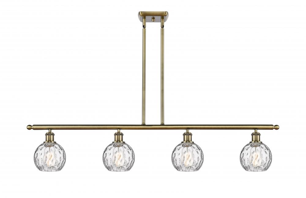Athens Water Glass - 4 Light - 48 inch - Antique Brass - Cord hung - Island Light
