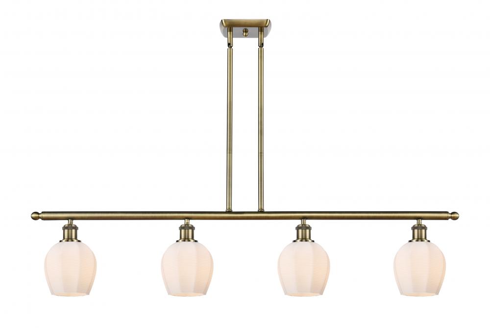 Norfolk - 4 Light - 48 inch - Antique Brass - Cord hung - Island Light