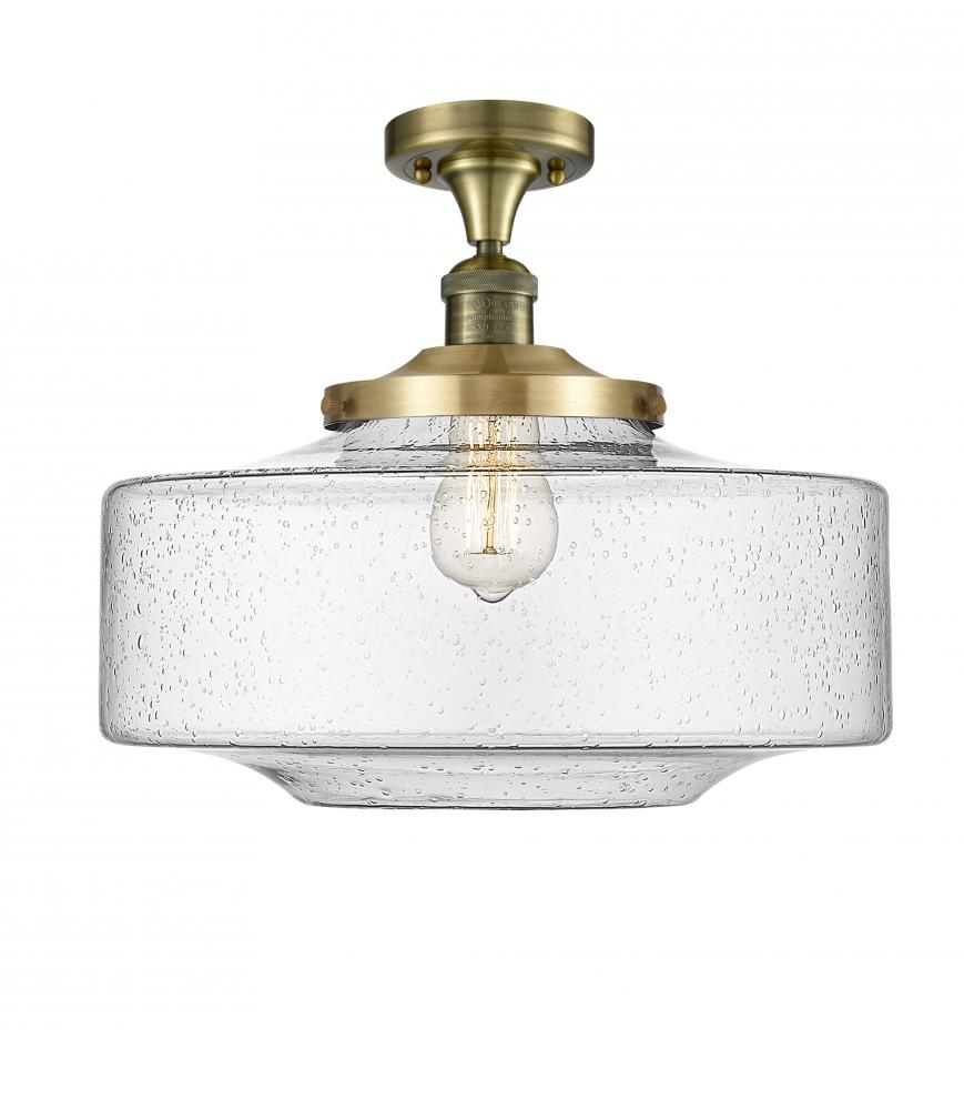 Bridgeton - 1 Light - 16 inch - Antique Brass - Semi-Flush Mount