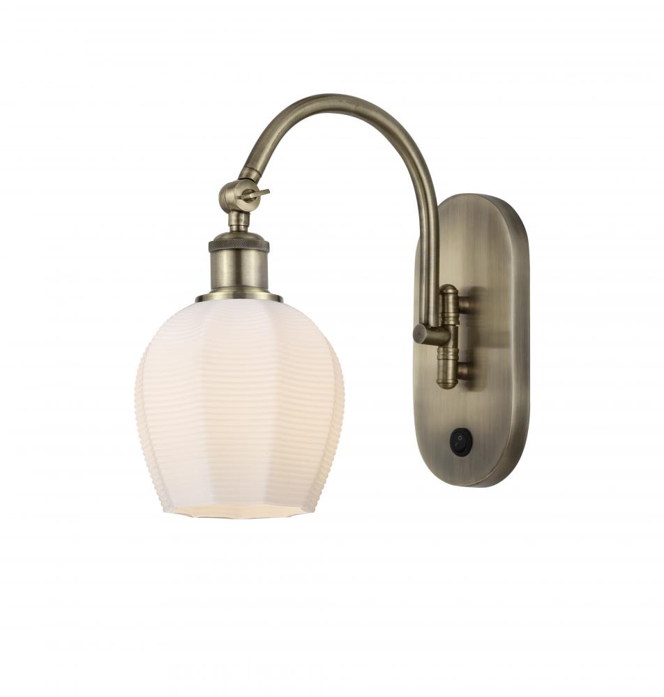 Norfolk - 1 Light - 6 inch - Antique Brass - Adjustable Swing Arm