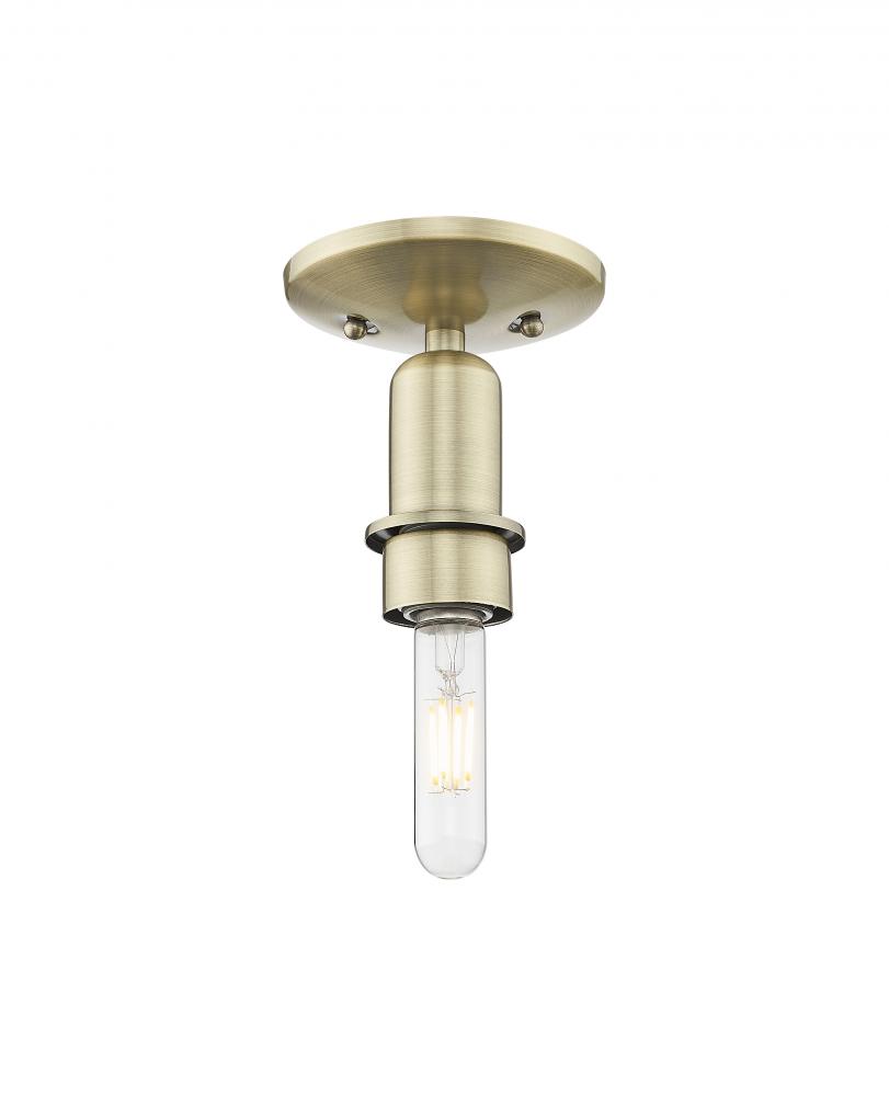 Arcadia - 1 Light - 5 inch - Antique Brass - Flush Mount