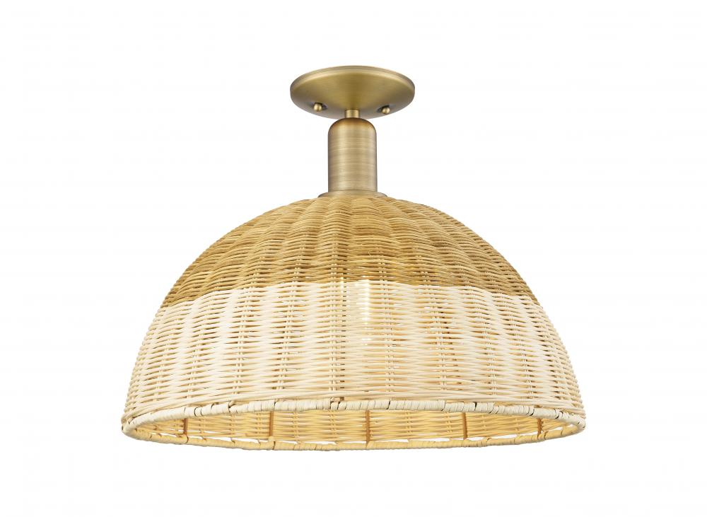 Natural Ballston Dome - 1 Light - 6 inch - Brushed Brass - Semi-Flush Mount