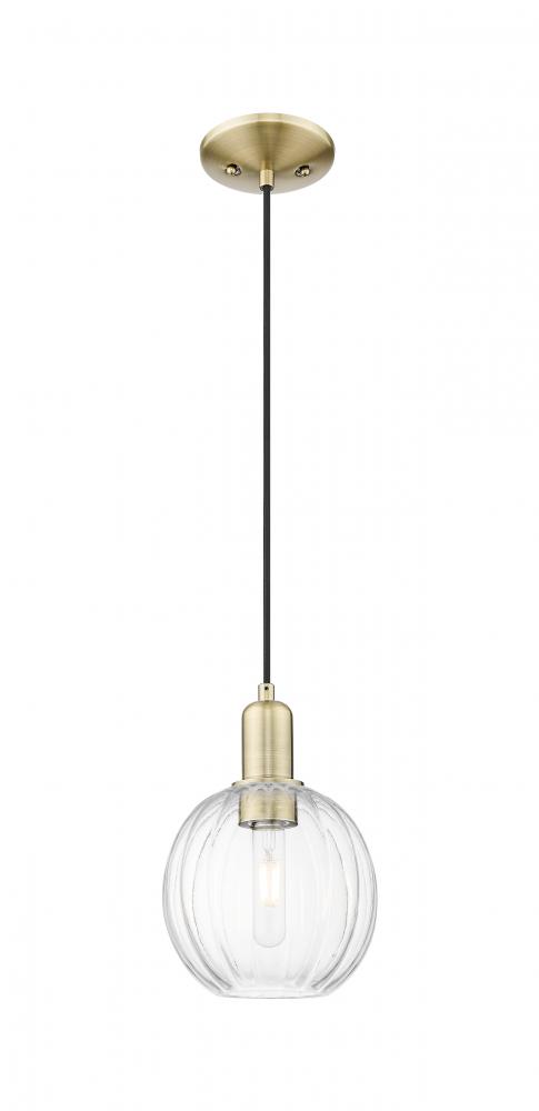 Preston - 1 Light - 6 inch - Antique Brass - Cord hung - Mini Pendant