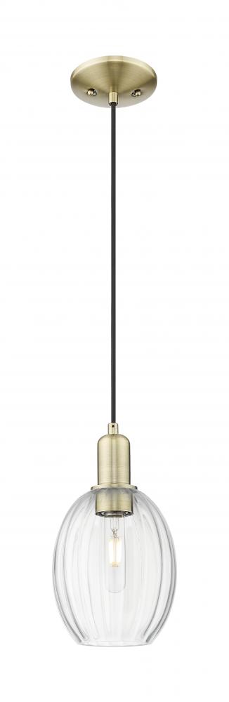 Preston - 1 Light - 6 inch - Antique Brass - Cord hung - Mini Pendant