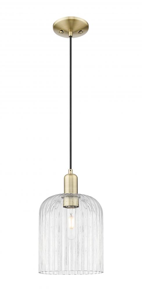 Bridal Veil - 1 Light - 8 inch - Antique Brass - Cord hung - Mini Pendant