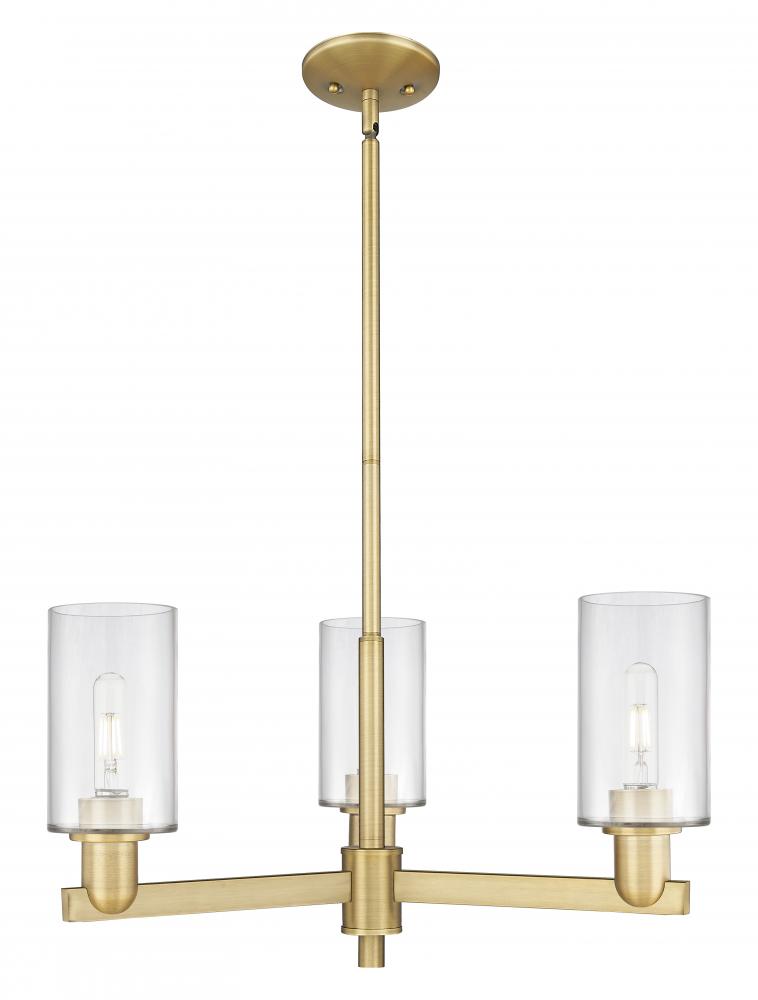Clymer - 3 Light - 26 inch - Brushed Brass - Stem hung - Flush Mount