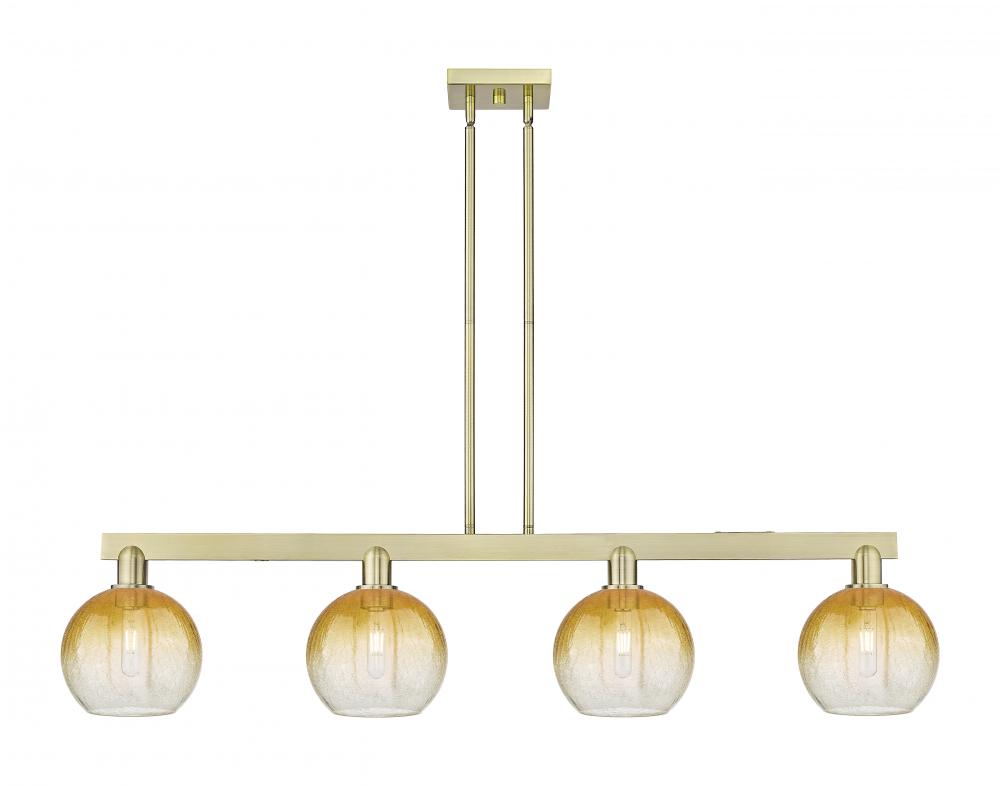 Brookhaven Globe - 4 Light - 48 inch - Antique Brass - Cord hung - Island Light