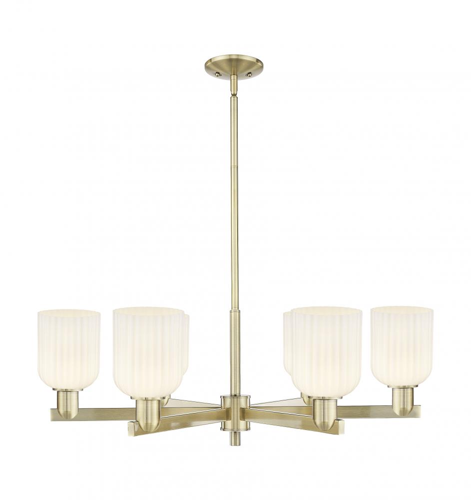 Bridal Veil - 6 Light - 24 inch - Antique Brass - Chandelier