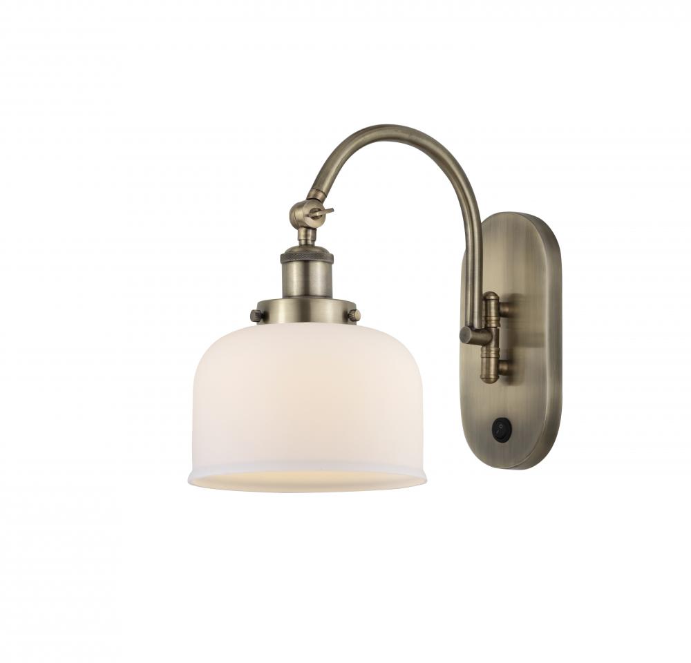 Bell - 1 Light - 8 inch - Antique Brass - Adjustable Swing Arm