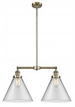 Innovations Lighting 209-AB-G42-L-LED - Cone - 2 Light - 21 inch - Antique Brass - Stem Hung - Adjustable Island Light