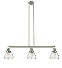 Innovations Lighting 213-SN-G172-LED - Fulton - 3 Light - 39 inch - Brushed Satin Nickel - Stem Hung - Adjustable Island Light