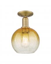 Innovations Lighting 716-1C-BB-G483-8AM - Brookhaven Globe - 1 Light - 6 inch - Brushed Brass - Semi-Flush Mount