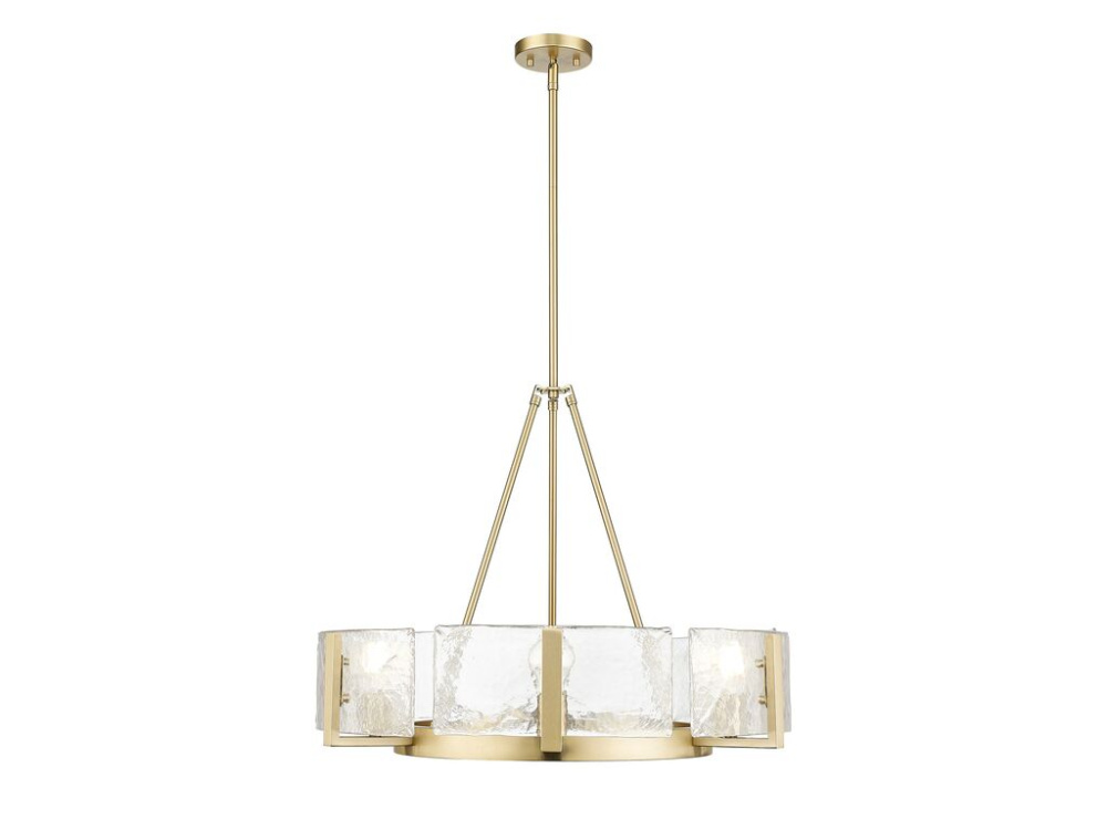 Aenon 6-Light Chandelier in Brushed Champagne Bronze with Hammered Water Glass