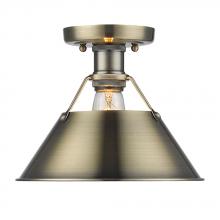 Golden 3306-FM AB-AB - Orwell 1-Light Flush Mount in Aged Brass