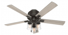 Hunter 50313 - DISCONTINUED Hunter 52 inch Hartland Noble Bronze Low Profile Ceiling Fan with LED Light Kit and Pul