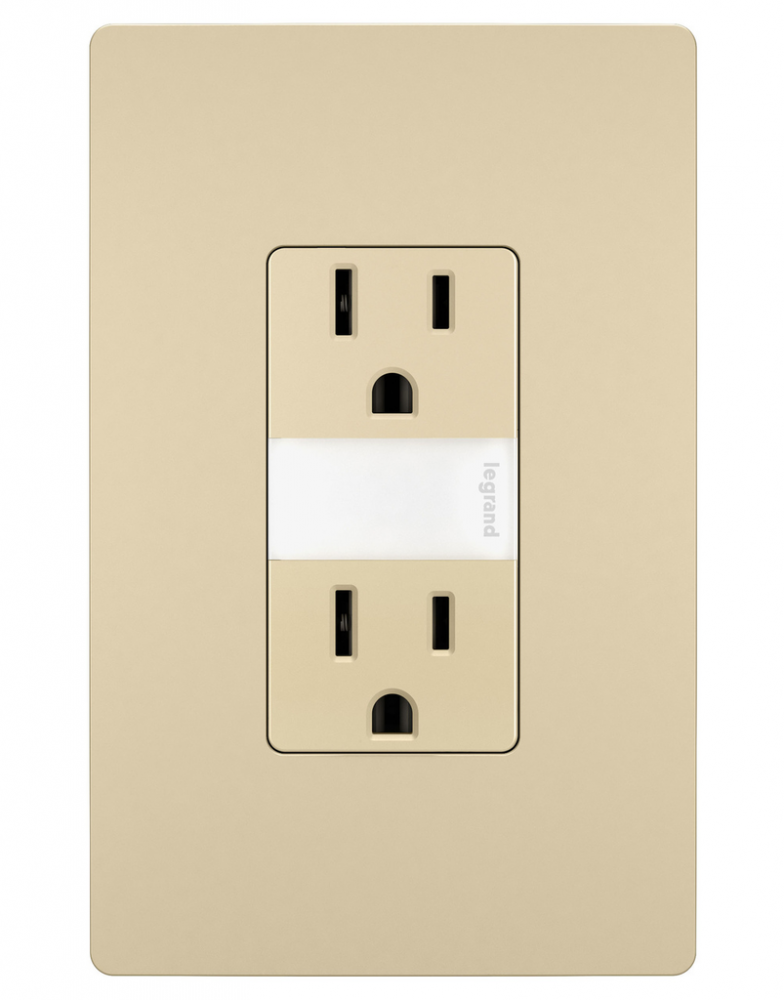 radiant 15A Tamper-Resistant Outlet with Night Light, Ivory (6 pack) (6 pack)