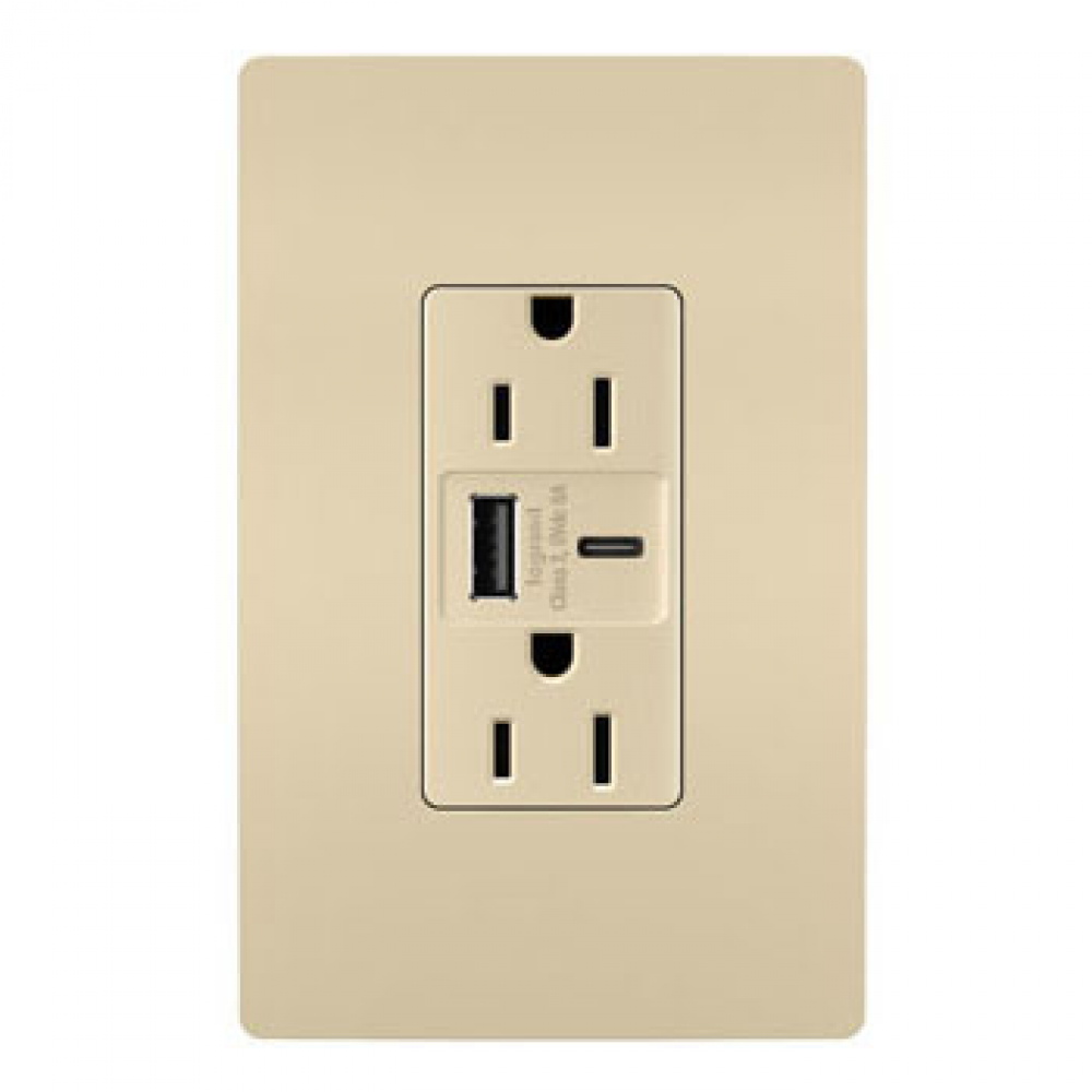 radiant 15A Tamper-Resistant Ultra-Fast USB Type A/C Outlet, Ivory (10 pack) (10 pack)