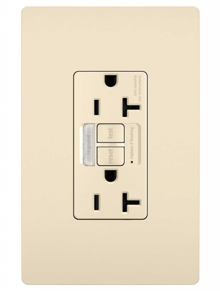 radiant Tamper-Resistant 20A Duplex Self-Test GFCI Receptacles wt SafeLock Protection and Night