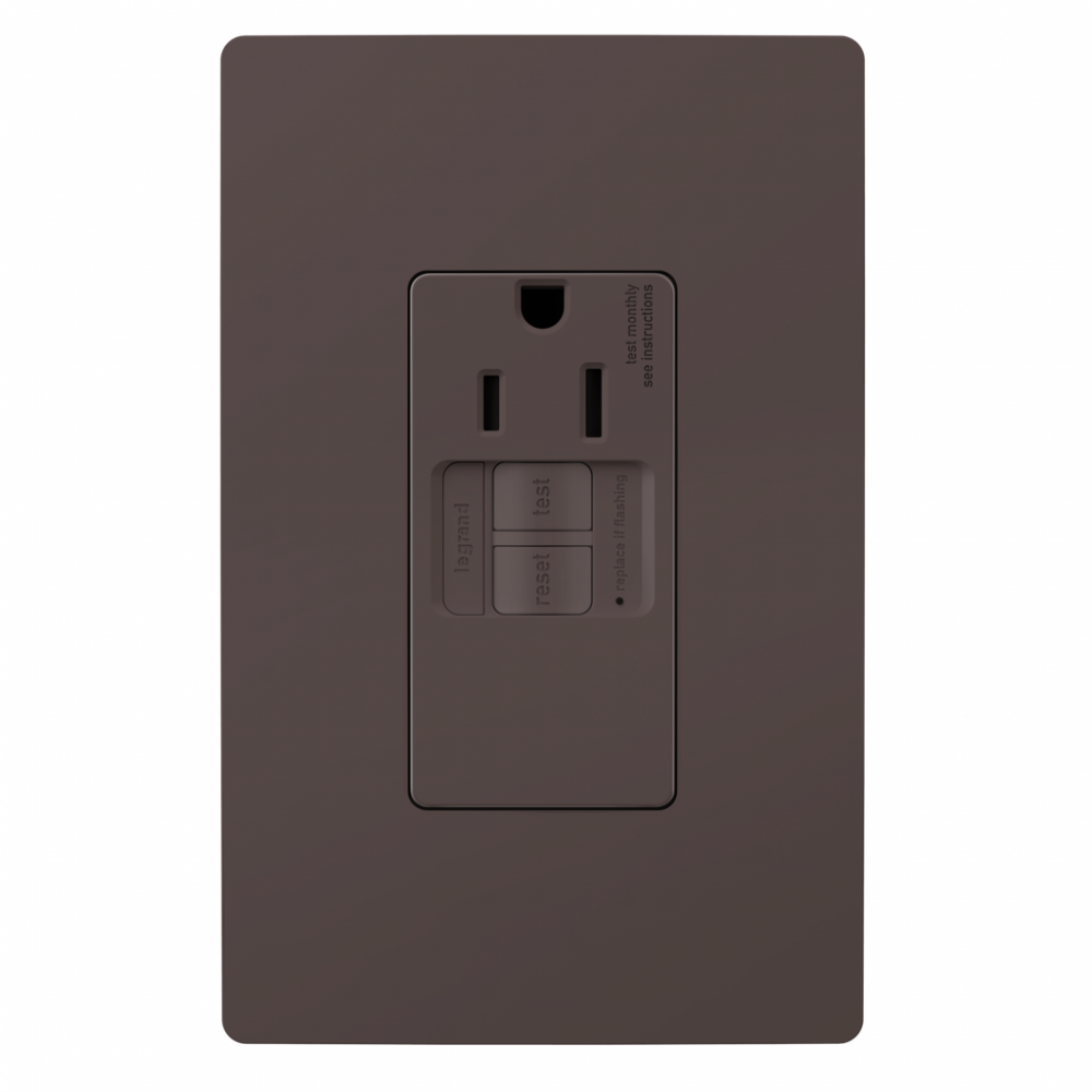 radiant Tamper-Resistant 15A Simplex Self-Test GFCI Receptacles with SafeLock, Brown (10 pack) (10 pack)