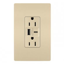 Legrand Radiant R26USBAC6I - radiant 15A Tamper-Resistant Ultra-Fast USB Type A/C Outlet, Ivory (10 pack) (10 pack)